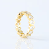 Oval Cut Lab Grown Diamond Bezel Set Eternity Wedding Band