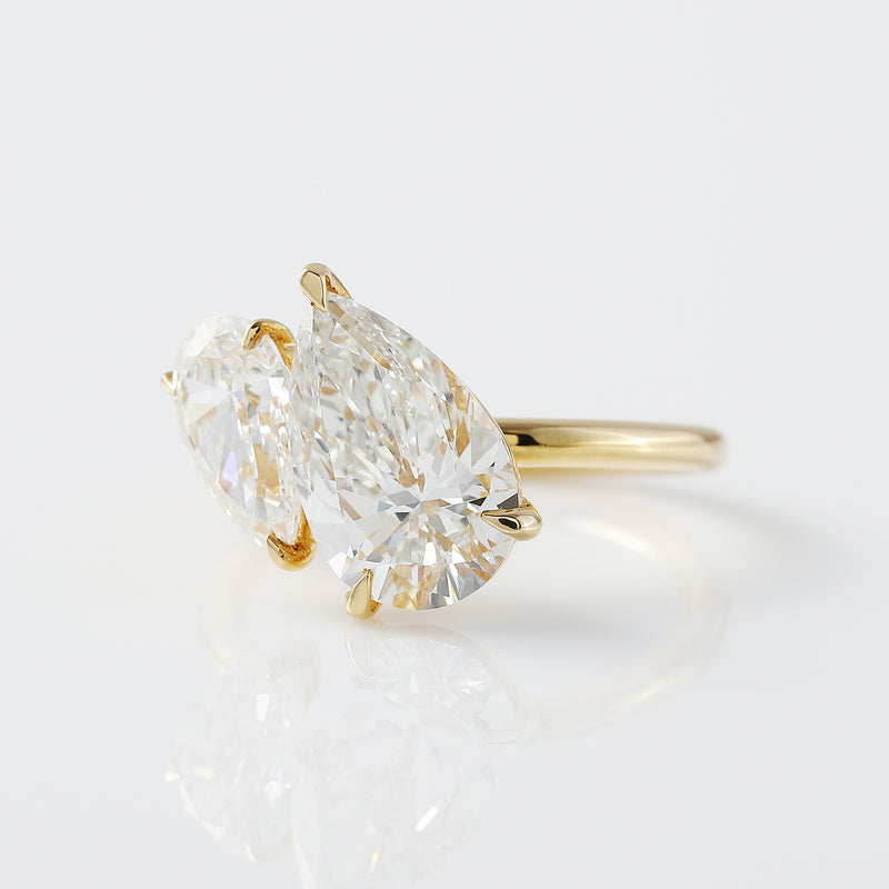 IGI certified Pear Diamond Toi Et Moi Ring