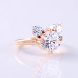 Three Stone Mickey Mouse Certified Round Cut Lab Grown Diamond Engagement Ring