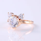 Three Stone Mickey Mouse Certified Round Cut Lab Grown Diamond Engagement Ring