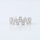Round Moissanite Diamond Art Deco Eternity Wedding Band For Her