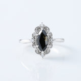 Vintage Inspired Marquise Cut Moissanite Diamond Solitaire Engagement Ring