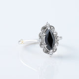 Vintage Inspired Marquise Cut Moissanite Diamond Solitaire Engagement Ring