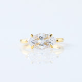 East to West Marquise Cut IGI Certified Lab Grown Diamond Solitaire Engagement Ring