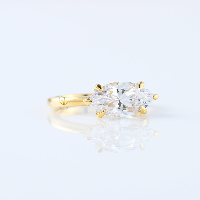 Marquise Cut East West Diamond Solitaire Ring