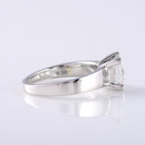 Men's Engagement Ring, Princess Cut Moissanite Diamond Wide Band Men's Solitaire Ring 