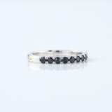 Round Cut Black Moissanite Diamond Eternity Wedding Band