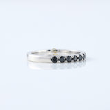 Round Cut Black Moissanite Diamond Eternity Wedding Band