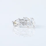 Twig Ring Set, IGI Certified Round Cut Lab Grown Diamond Ring With Matching Eternity Band