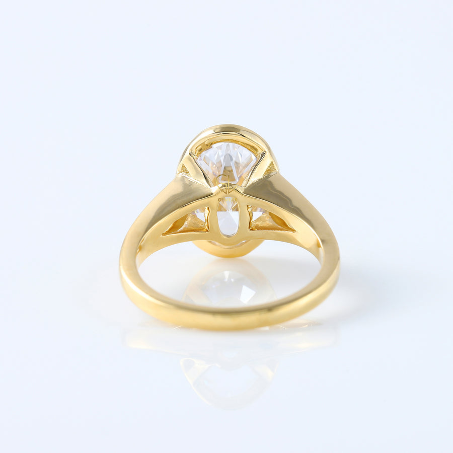 IGI Certified Oval Cut Diamond Solitaire Split Shank Ring