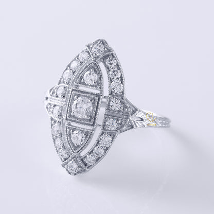 Vintage Inspired Moissanite Milgrain Ring