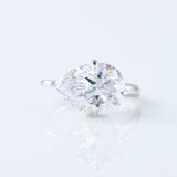 East To West Pear Cut Moissanite Diamond Hidden Halo Engagement Ring