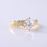 Twisted Round Cut Moissanite Diamond Engagement Ring 