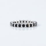 Round Cut Black Moissanite Diamond Bar Setting Eternity Wedding Band