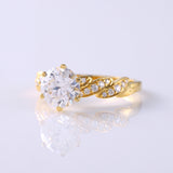Twisted Round Cut Moissanite Diamond Engagement Ring 