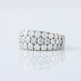 Certified Round Cut Lab Grown Diamond Three Row Half Eternity Men's Wedding Band 