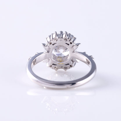 Round Moissanite Celestial Engagement Ring