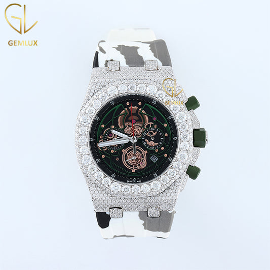 VVS D Color Moissanite Diamond Bling Bling Hip Hop Watch