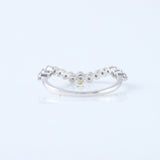 Round Cut Moissanite Diamond Curved Wedding Band