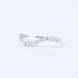 Round Cut Moissanite Diamond Curved Wedding Band