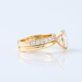 Oval Cut Moissanite Solitaire Ring With Matching Eternity Ring Set 
