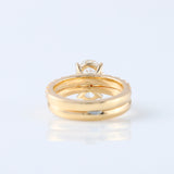 Oval Cut Moissanite Solitaire Ring With Matching Eternity Ring Set 