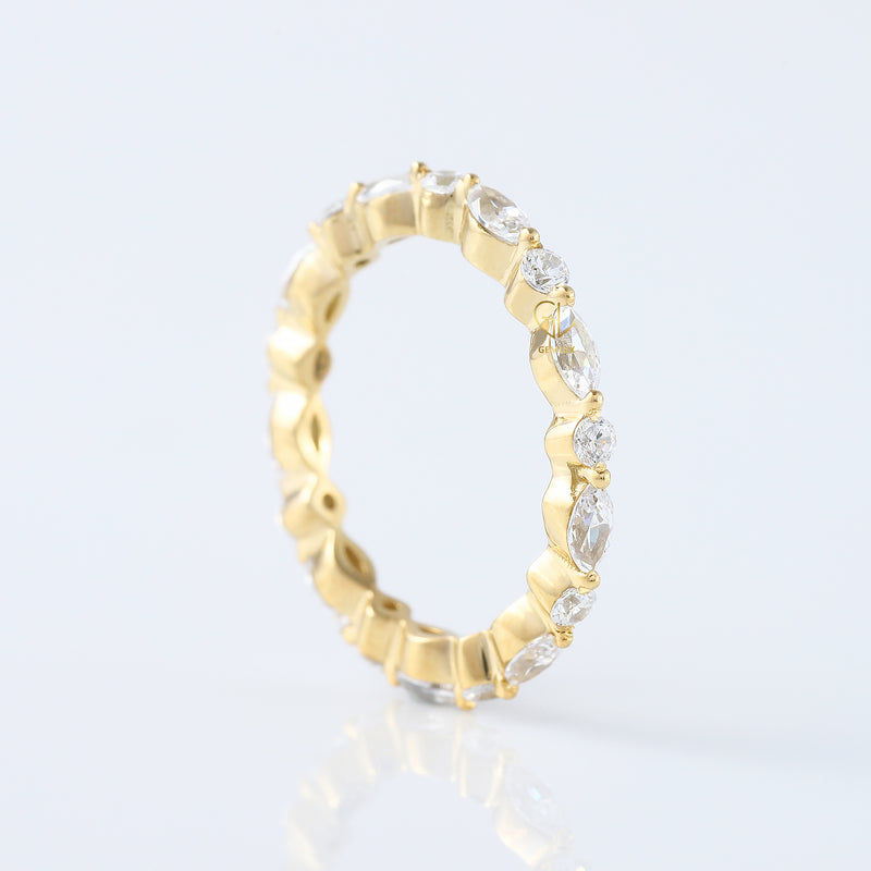 Marquise & Round Cut Lab Grown Diamond Eternity Wedding Band