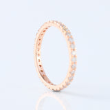 Round Cut Lab Grown Diamond Minimalist Eternity Wedding Band