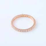 Round Cut Lab Grown Diamond Minimalist Eternity Wedding Band
