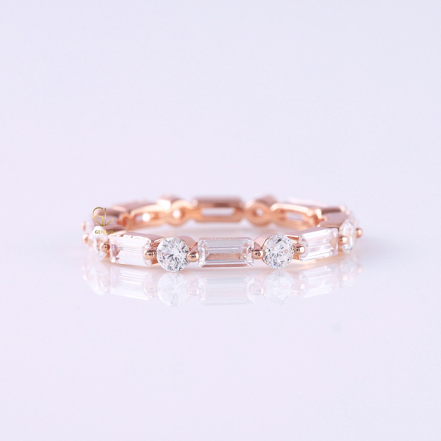 Moissanite Alternative Stone Stackable Wedding Ring