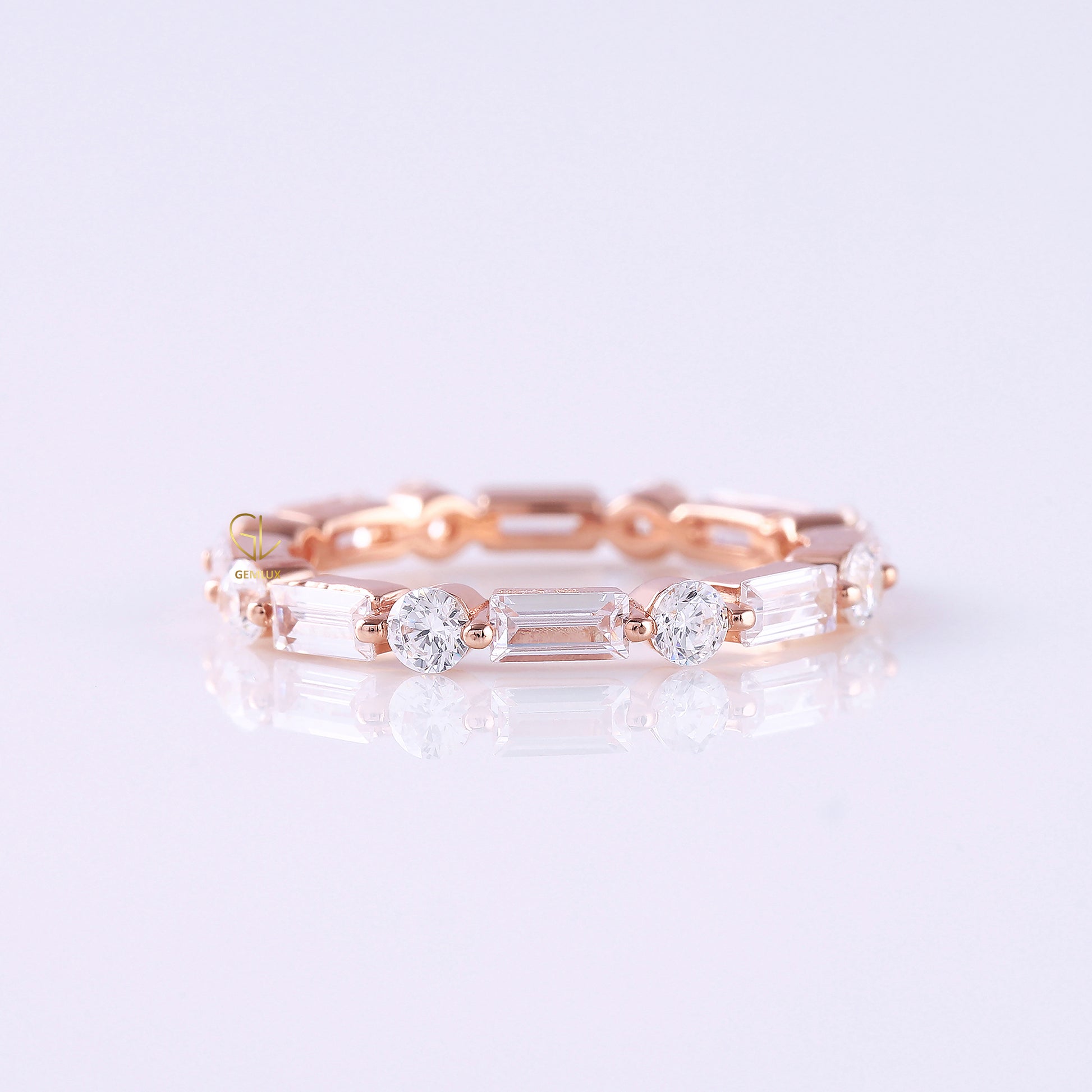 Moissanite Alternative Stone Stackable Wedding Ring