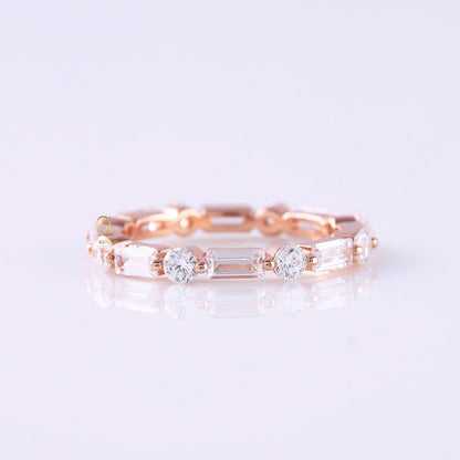 Moissanite Alternative Stone Stackable Wedding Ring