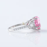 IGI Certified Pink Heart Shape Lab Grown Diamond Hidden Halo Engagement Ring