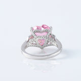 IGI Certified Pink Heart Shape Lab Grown Diamond Hidden Halo Engagement Ring