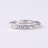 Lab Grown Vintage Art Deco Milgrain Wedding Band