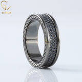 Black Moissanite Diamond Full Eternity Men's Ring