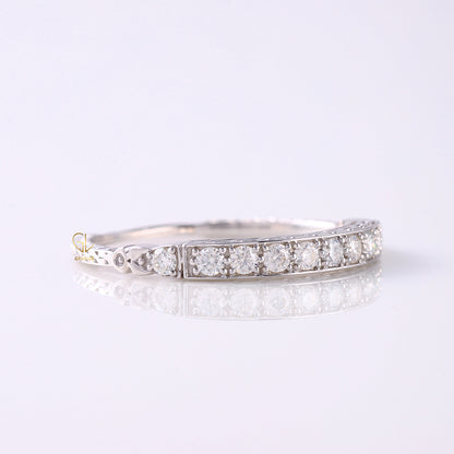 Antique Lab Diamond Vintage Wedding Band