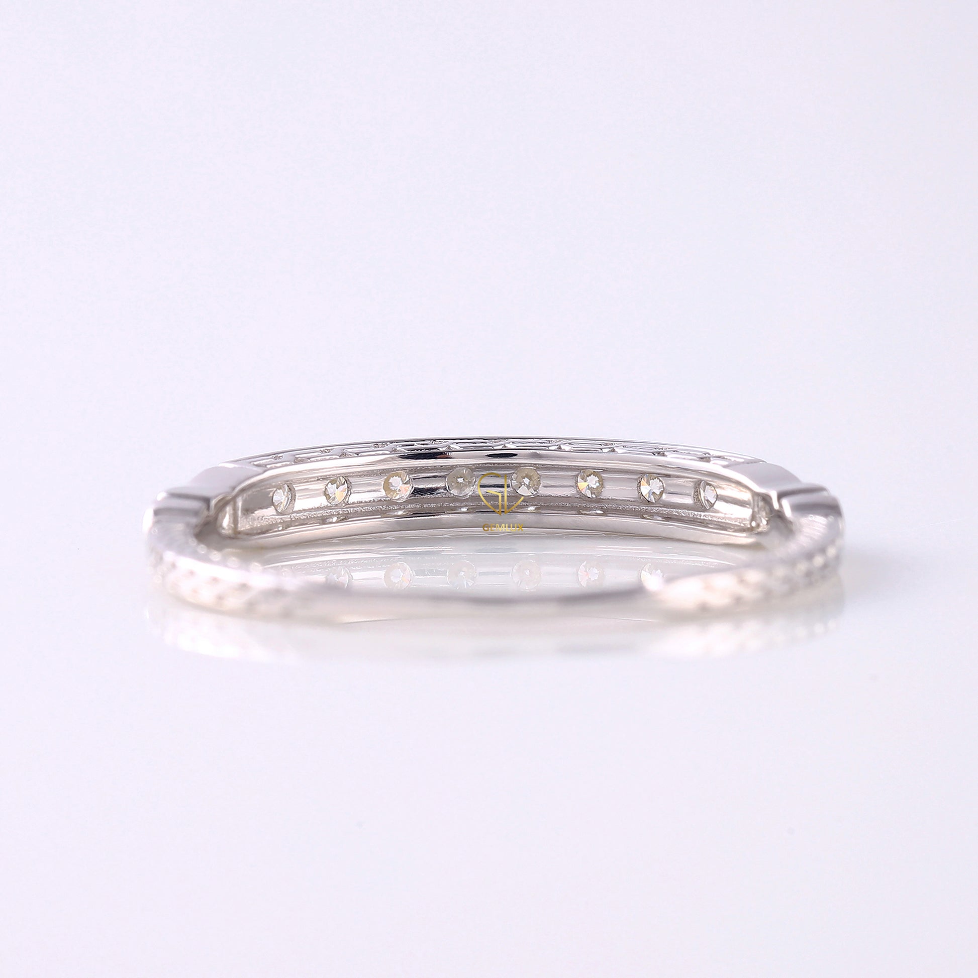 Antique Lab Diamond Vintage Wedding Band