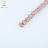 Iced Out Round Cut Moissanite Hip Hop Tennis Chain