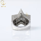 VVS Moissanite Iced Out Star Ring, Solid Gold Hiphop Star Ring For Men