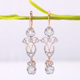 Art Deco Moissanite Drop & Dangle Latch Back Earrings