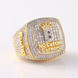 Iced Out Lab Grown Initial Letter Hip Hop Ring For Men