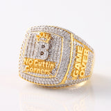 Iced Out Lab Grown Initial Letter Hip Hop Ring For Men