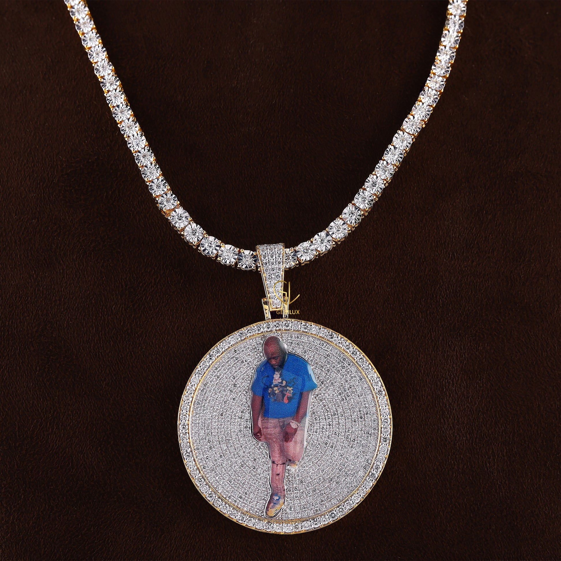 Iced Out Moissanite Photo Memory Hip Hop Pendant