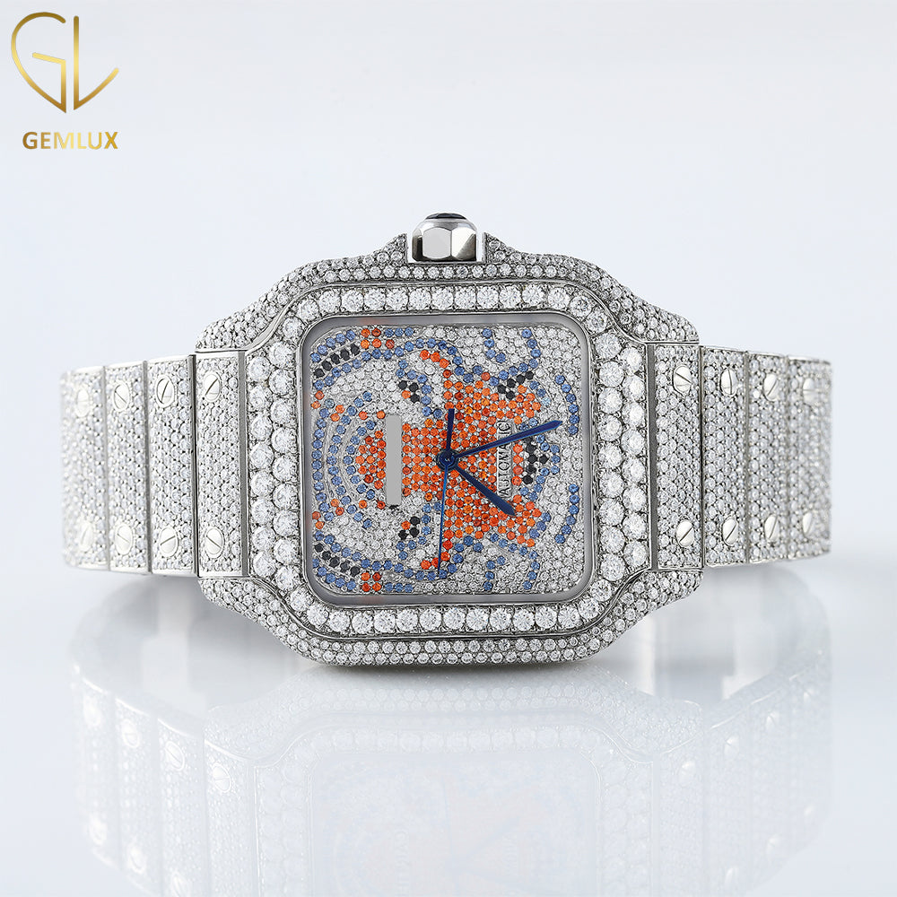 Square Dial Cerified Lab Grown Diamond Hip Hop Watch