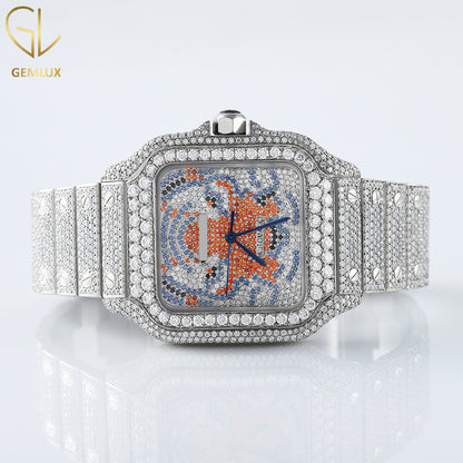 Square Dial Cerified Lab Grown Diamond Hip Hop Watch