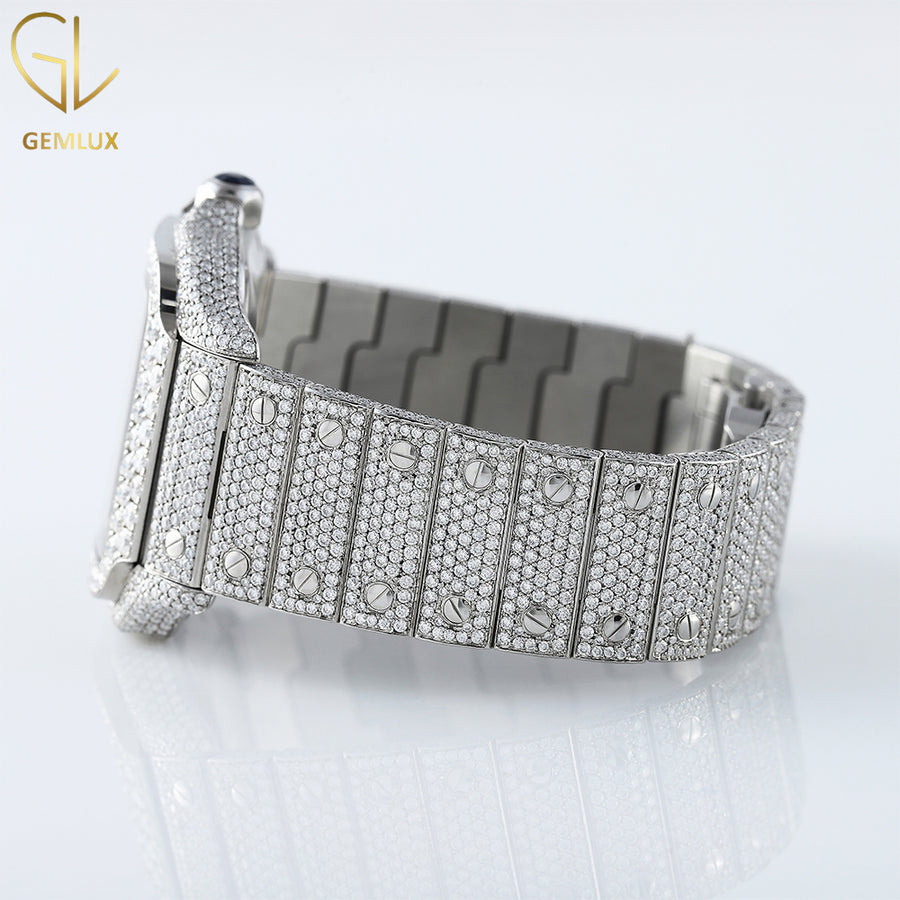 Square Dial Pass Diamond Tester D VVS Moissanite Hip Hop Watch