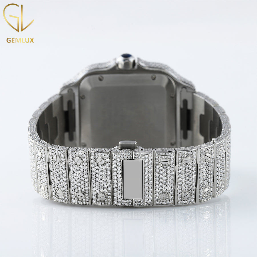 Square Dial Pass Diamond Tester D VVS Moissanite Hip Hop Watch