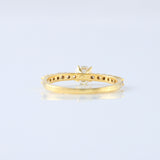 Delicate Round Cut Moissanite Solitaire With Accent Engagement Ring