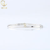 925 Silver Two Row Moissanite Diamond Bangles Bracelet For Women